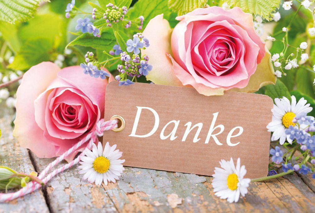 BSB Grußkarten Danke - - Grusskarte im Format 11,5 x 17 cm mit Briefumschlag