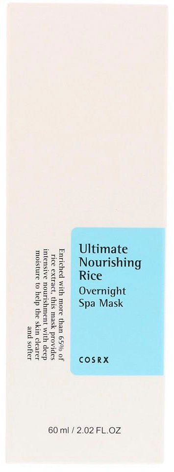 Cosrx Gesichtsmaske ULTIMATE NOURISHING RICE OVERNIGHT SPA MASK, verwendbar als Nachtmaske, Wash-Off Maske oder Feuchtigkeitscreme.