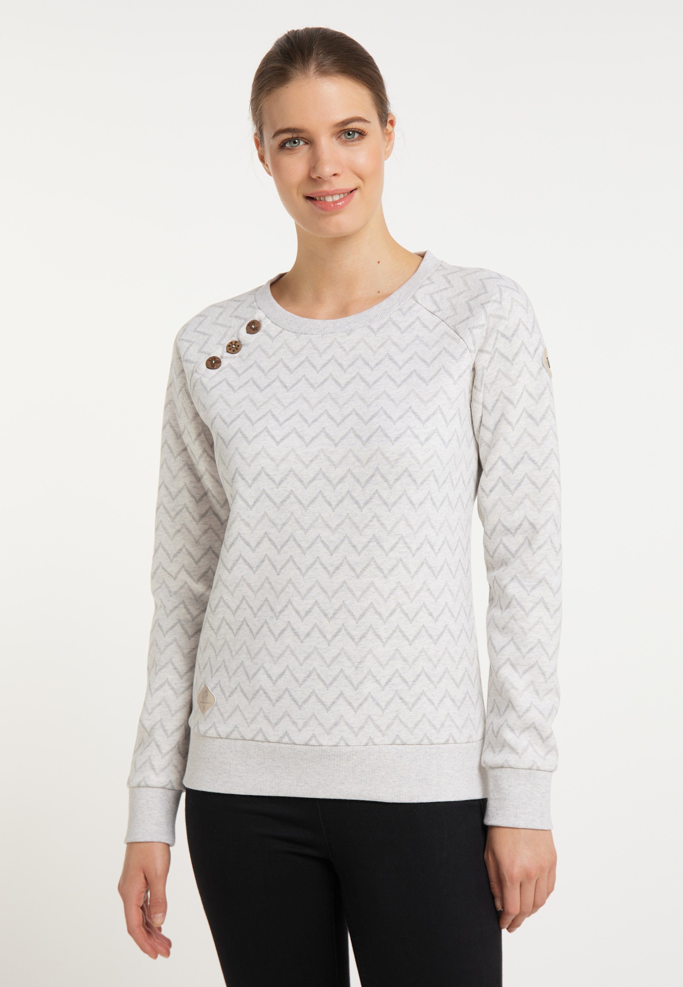 WHITE Vegane DARIA & Nachhaltige CHEVRON Sweatshirt Ragwear Mode