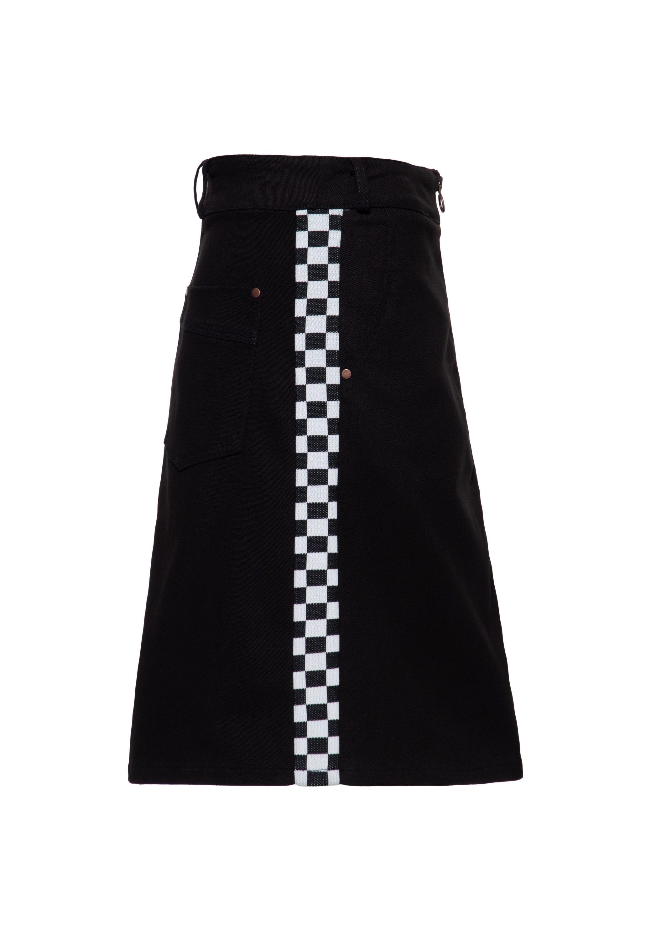 QueenKerosin A-Linien-Rock Super Modified mit Checkered-Streifen