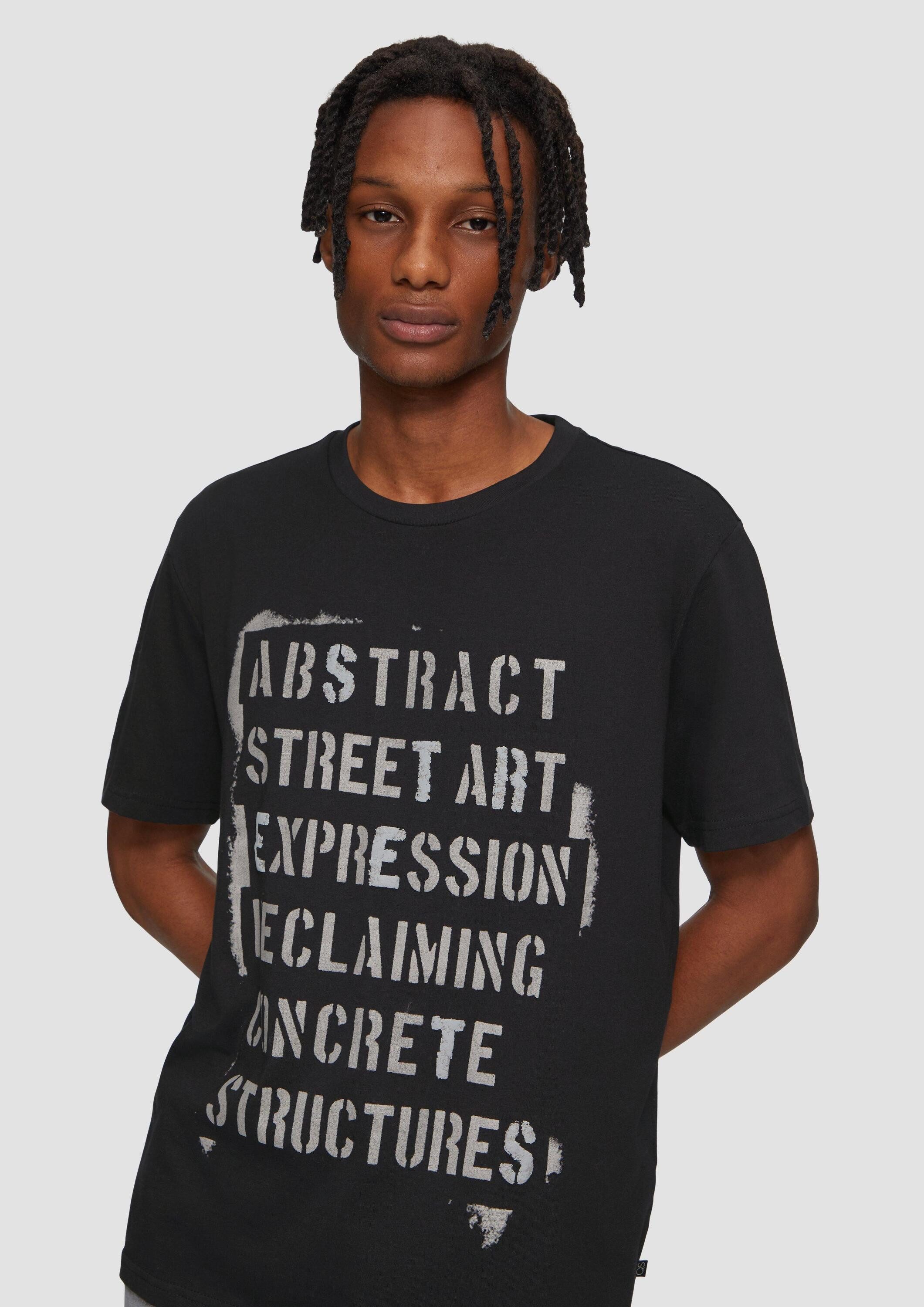 QS Kurzarmshirt T-Shirt T- Shirt mit Frontprint