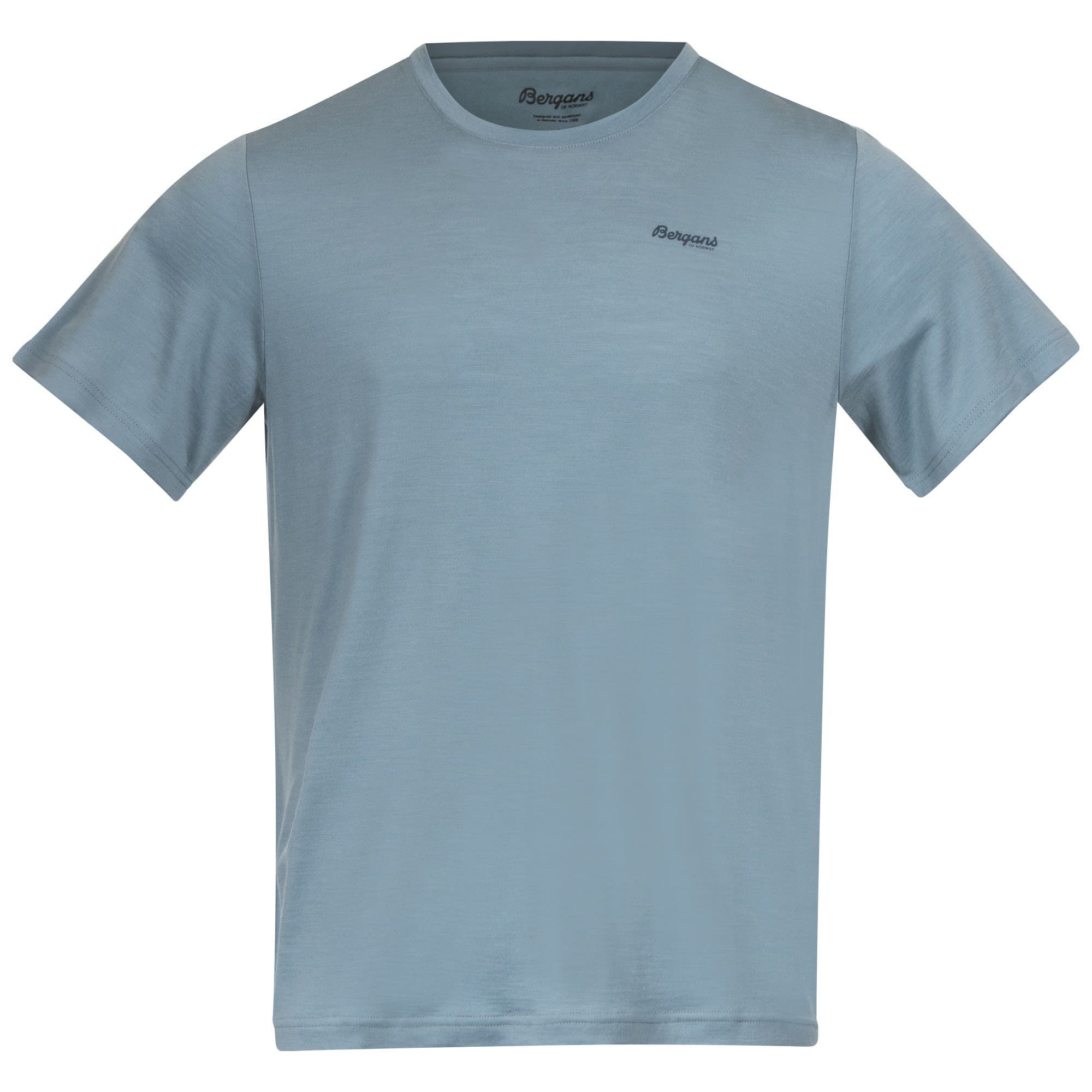 Bergans T-Shirt Bergans Graphic Wool M Tee - Blue Smoke Blue Orion Herren Kurzarm-Shirt