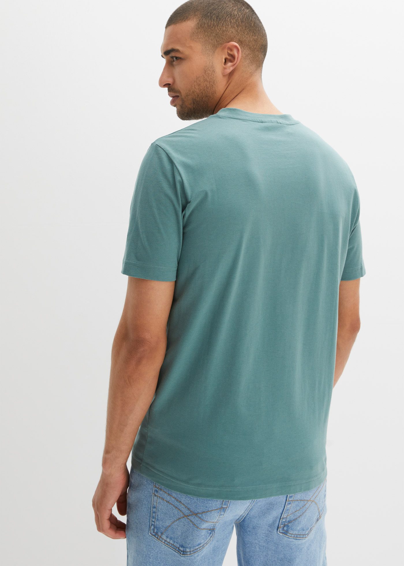 bonprix Henleyshirt (Packung, 2-tlg) Regular fit, mit Ausschnitt im Henley-Look, aus Baumwolle