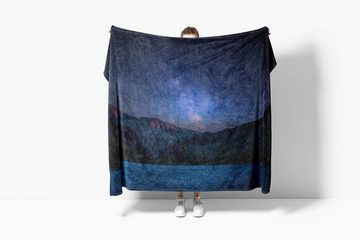 Sinus Art Handtücher Handtuch Strandhandtuch Saunatuch Kuscheldecke mit Fotomotiv Berge Astrofotografie Sterne, Baumwolle-Polyester-Mix (1-St), Handtuch