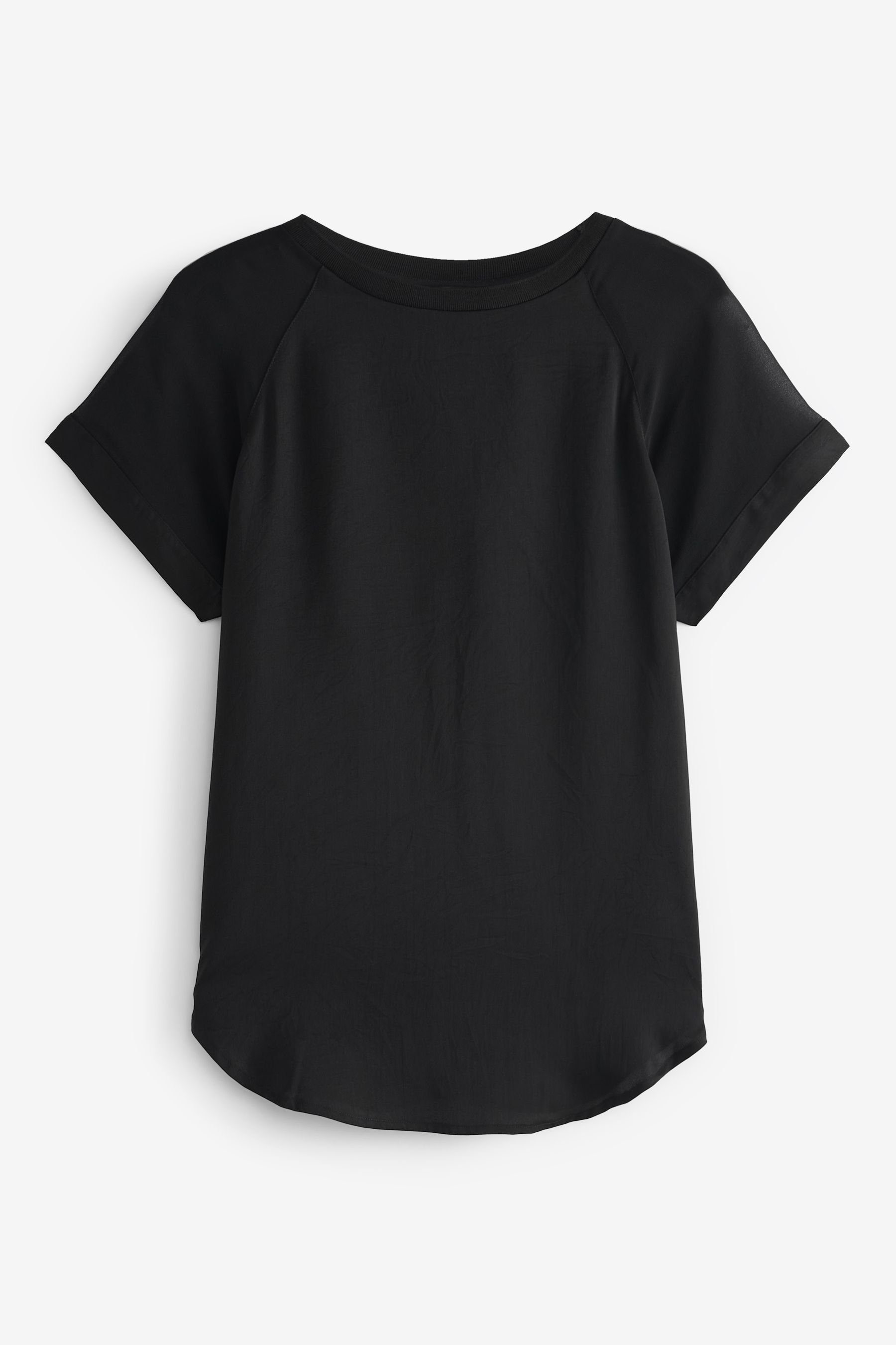 T-Shirt Kurzärmliges Next aus Raglanärmeln T-Shirt Webmix (1-tlg) mit Black