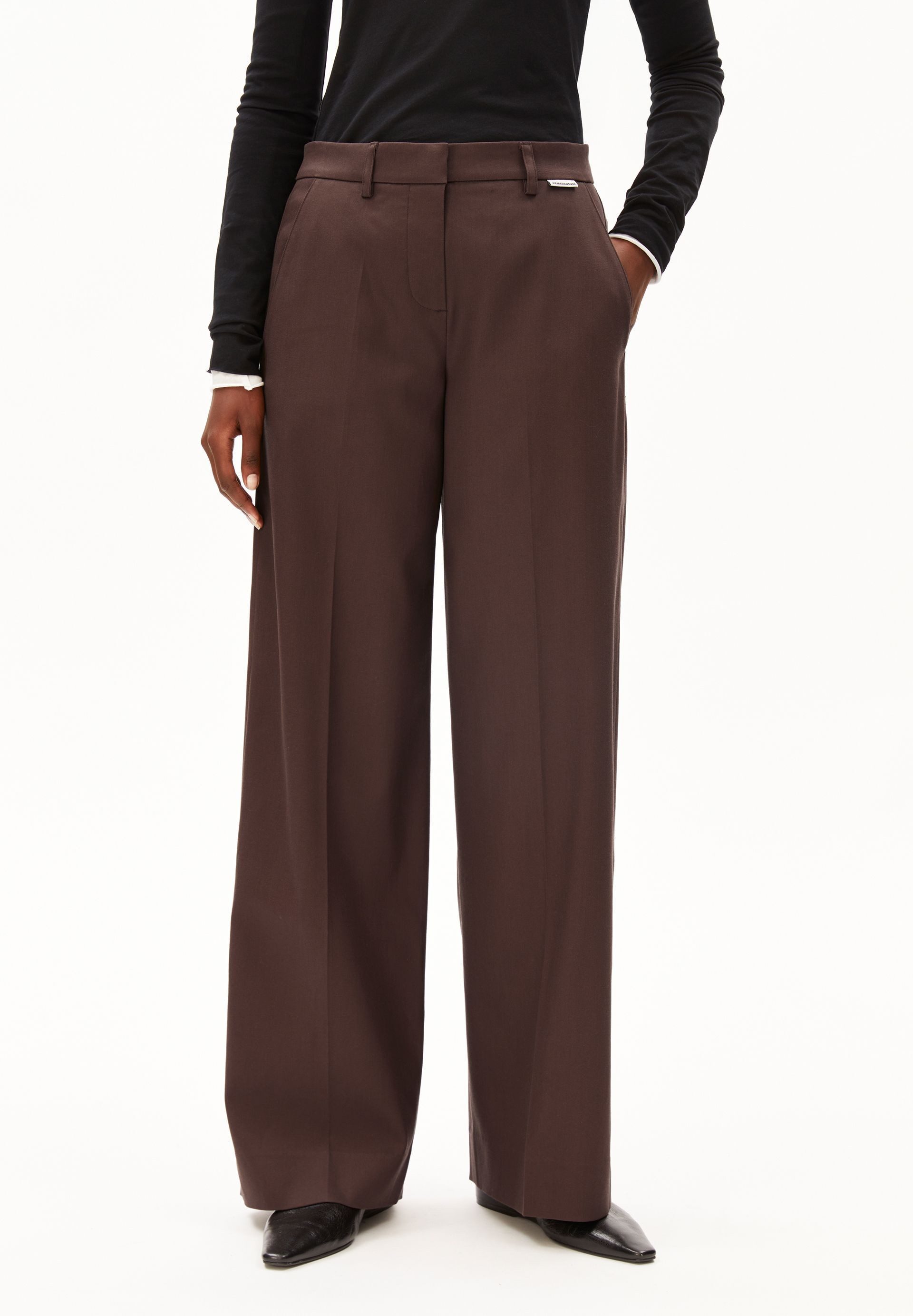 Armedangels Stoffhose LEANDRAA Webhose aus TENCEL™ Lyocell Mix (Mid waist, Regular Fit)