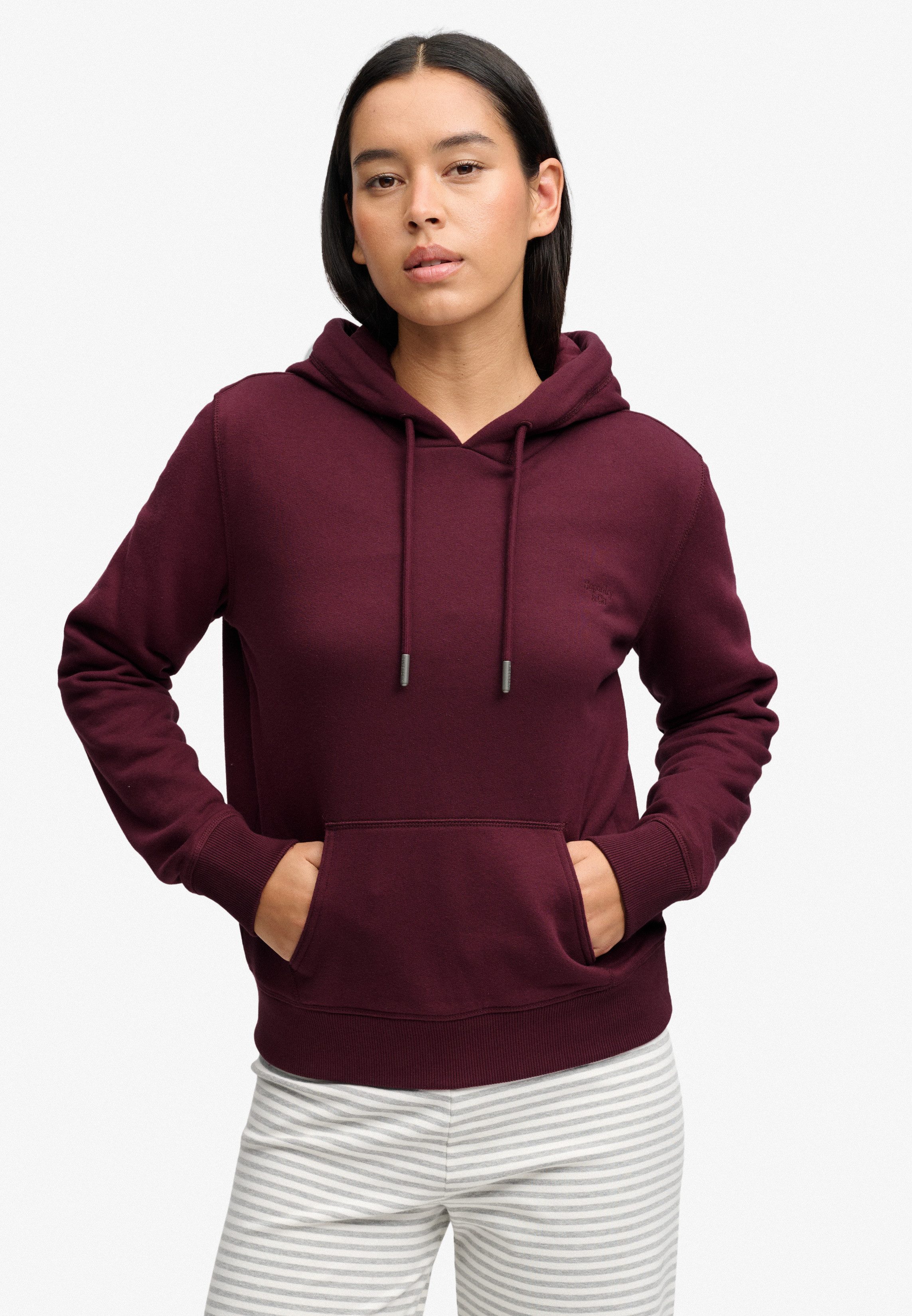 Superdry Kapuzensweatshirt SIGNATURE EMB HOOD Baumwollmischung, relaxed fit