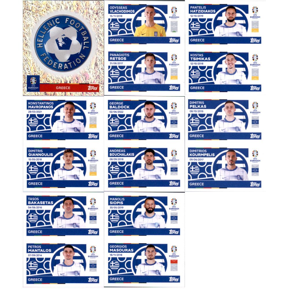 Topps Sammelkarte UEFA EURO 2024 Germany - Sticker - Mannschaftspaket - Griechenland