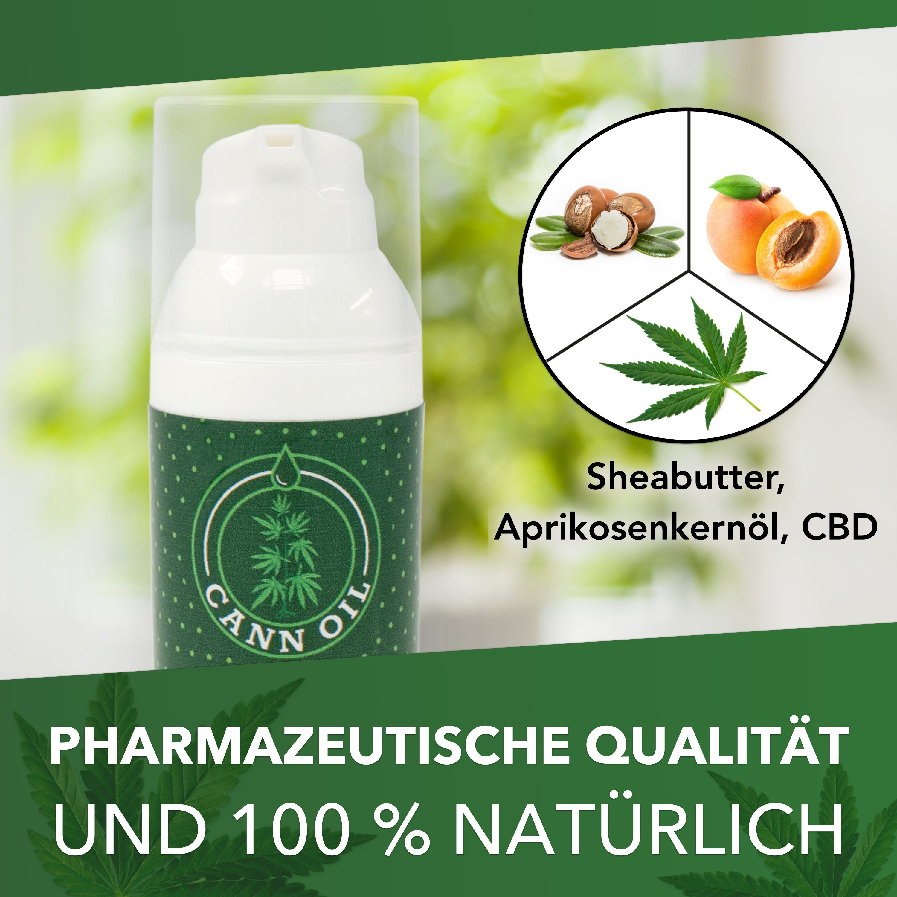 Cann mit Oil gut Handcreme 50ml, dosierbar CBD, Fußcreme