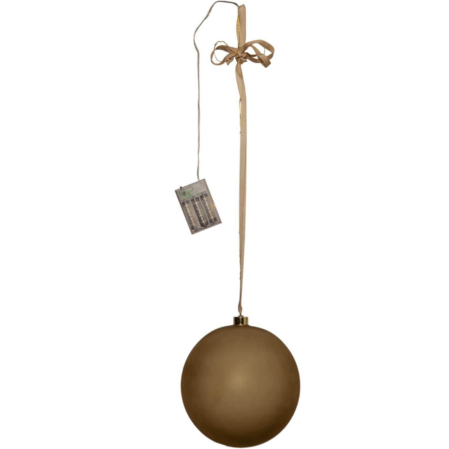 MARELIDA Weihnachtsbaumkugel LED Weihnachtskugel beleuchtete Christbaumkugel Glas Timer gold 20cm (1 St)