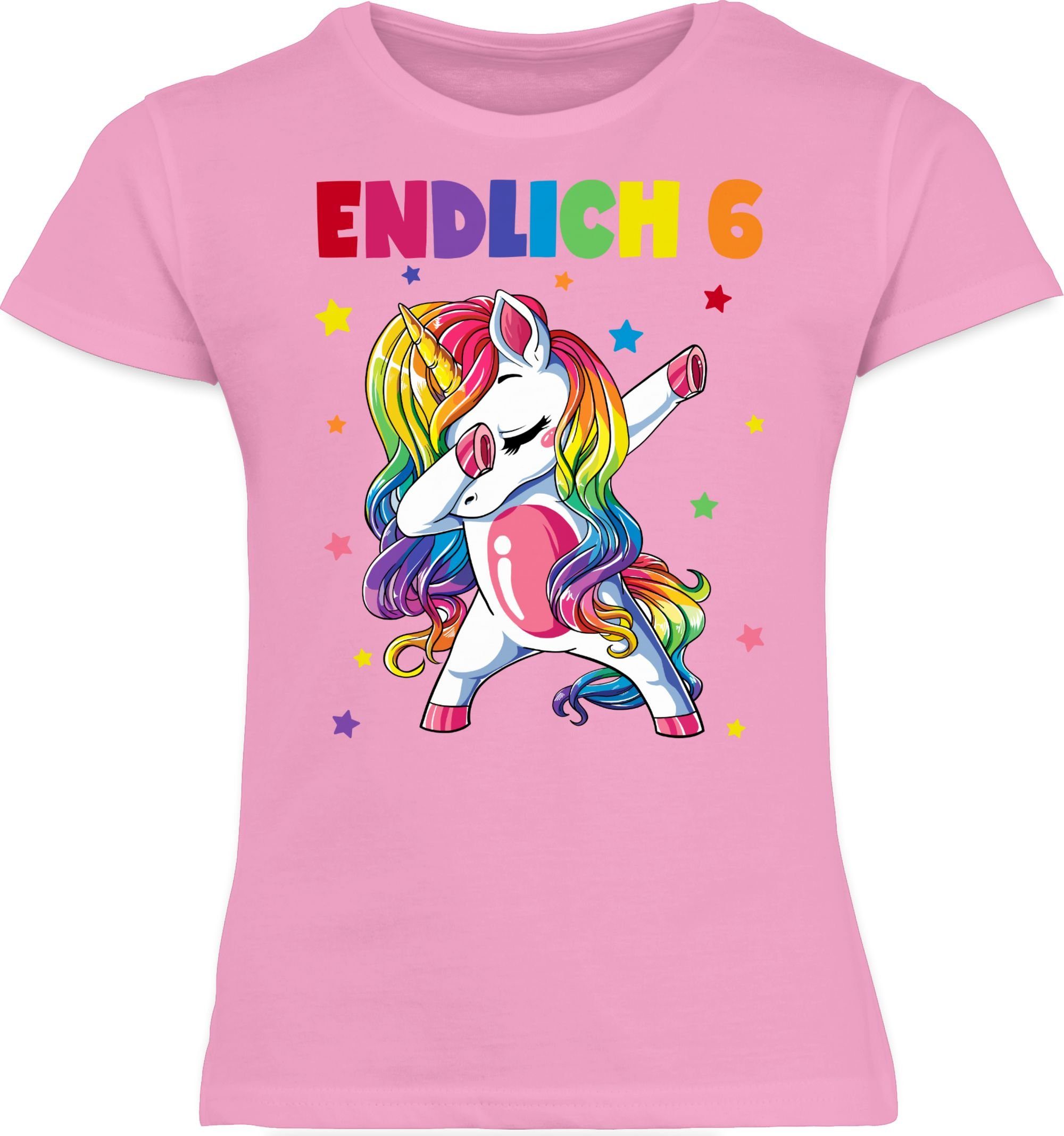 T-Shirt Endlich 6 Jahre - Sechs Jahre Dabbing Einhorn