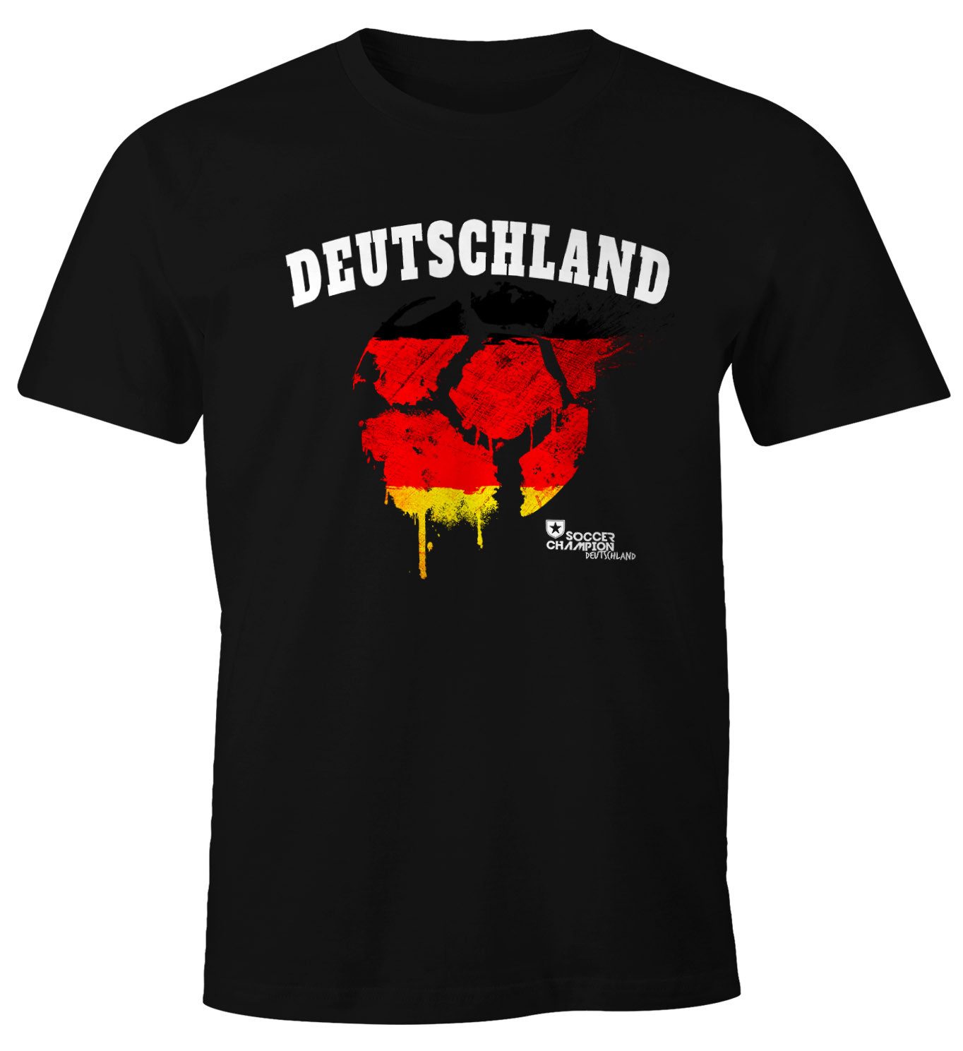 MoonWorks Print-Shirt Herren T-Shirt Deutschland Fanshirt Vintage Fußball WM Fußball-Sommer mit Print