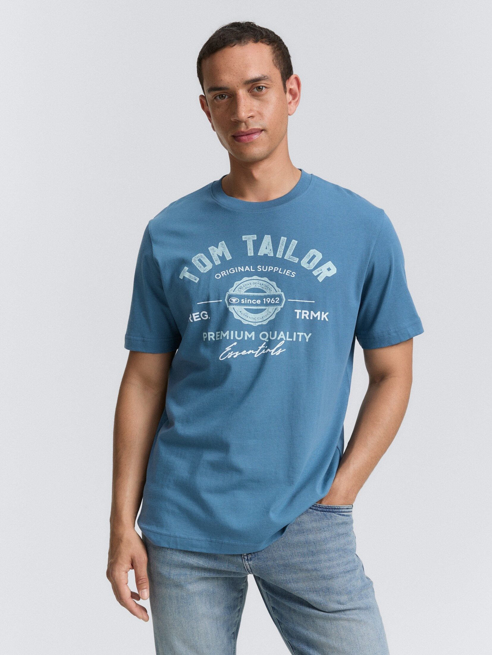 Tom Tailor Herren T-Shirt LOGO - Regular Fit günstig online kaufen