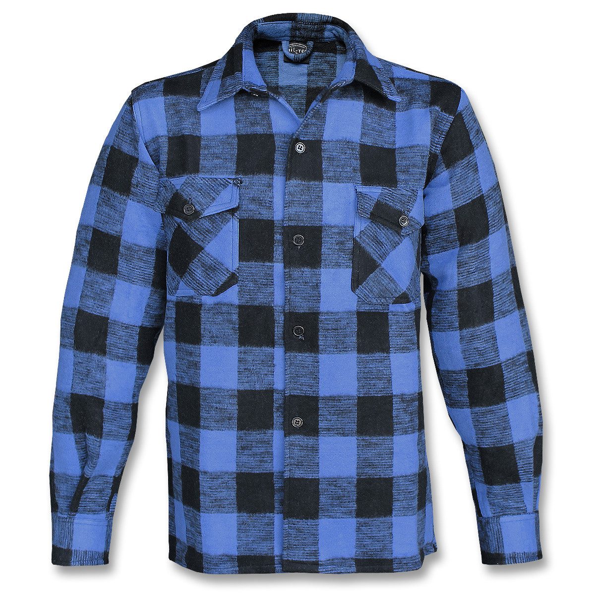 Mil-Tec Langarmhemd Mil-Tec Holzfällerhemd schwarz / blau