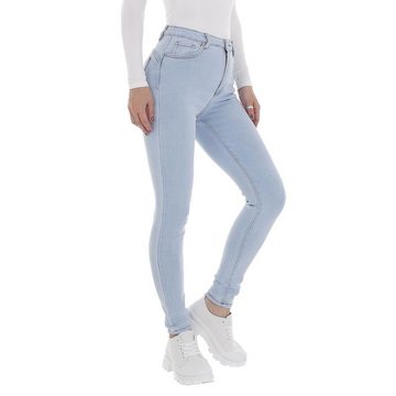 Ital-Design Skinny-fit-Jeans Damen Freizeit Stretch High Waist Jeans in Hellblau