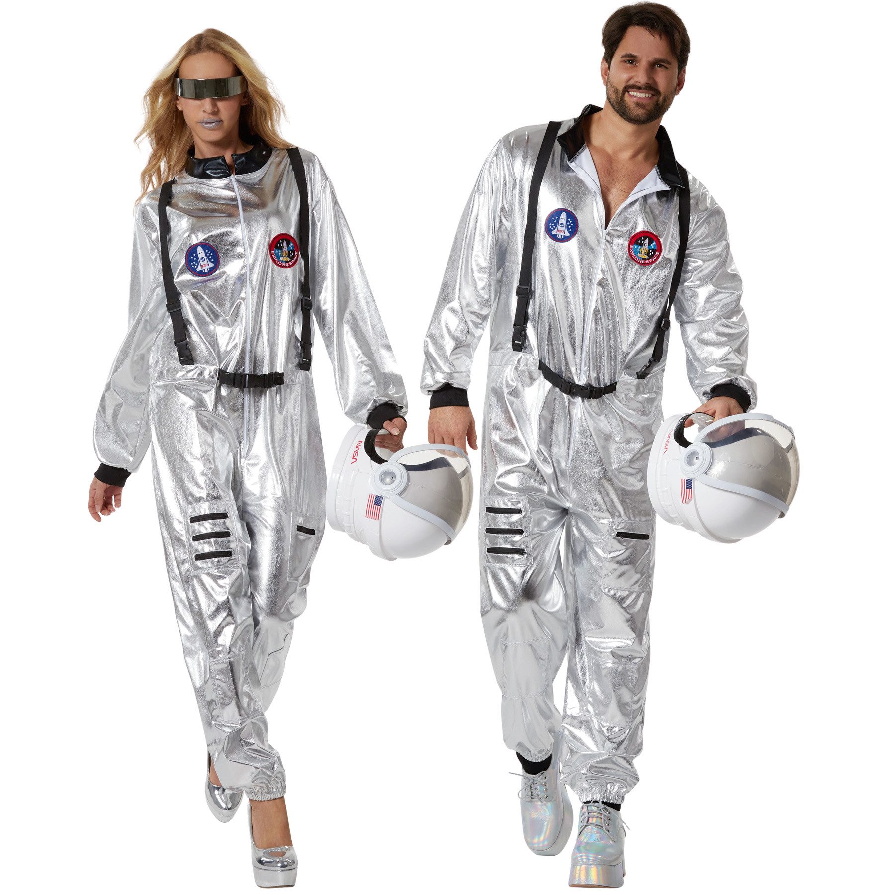 dressforfun Kostüm Unisexkostüm Astronaut, Silberner Overall für eine galaktische Optik.