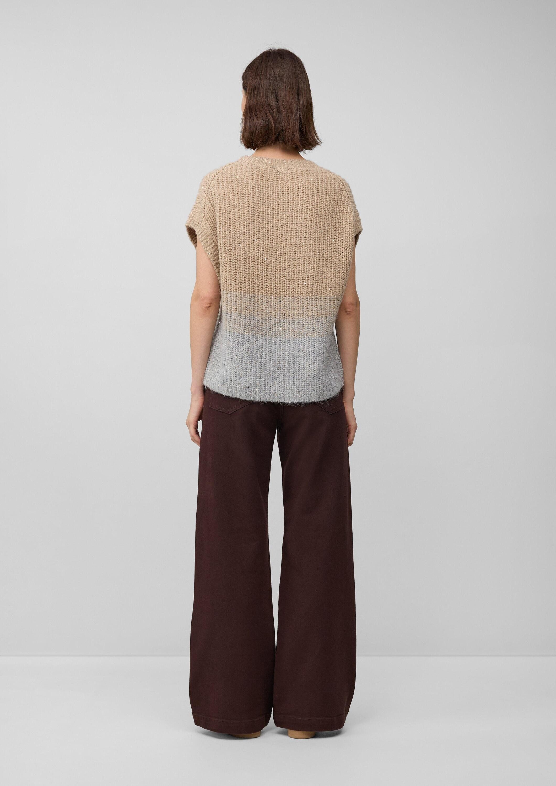 s.Oliver Kurzarmpullover Strickpullunder Pullunder mit Farbverlauf aus Alpakamix
