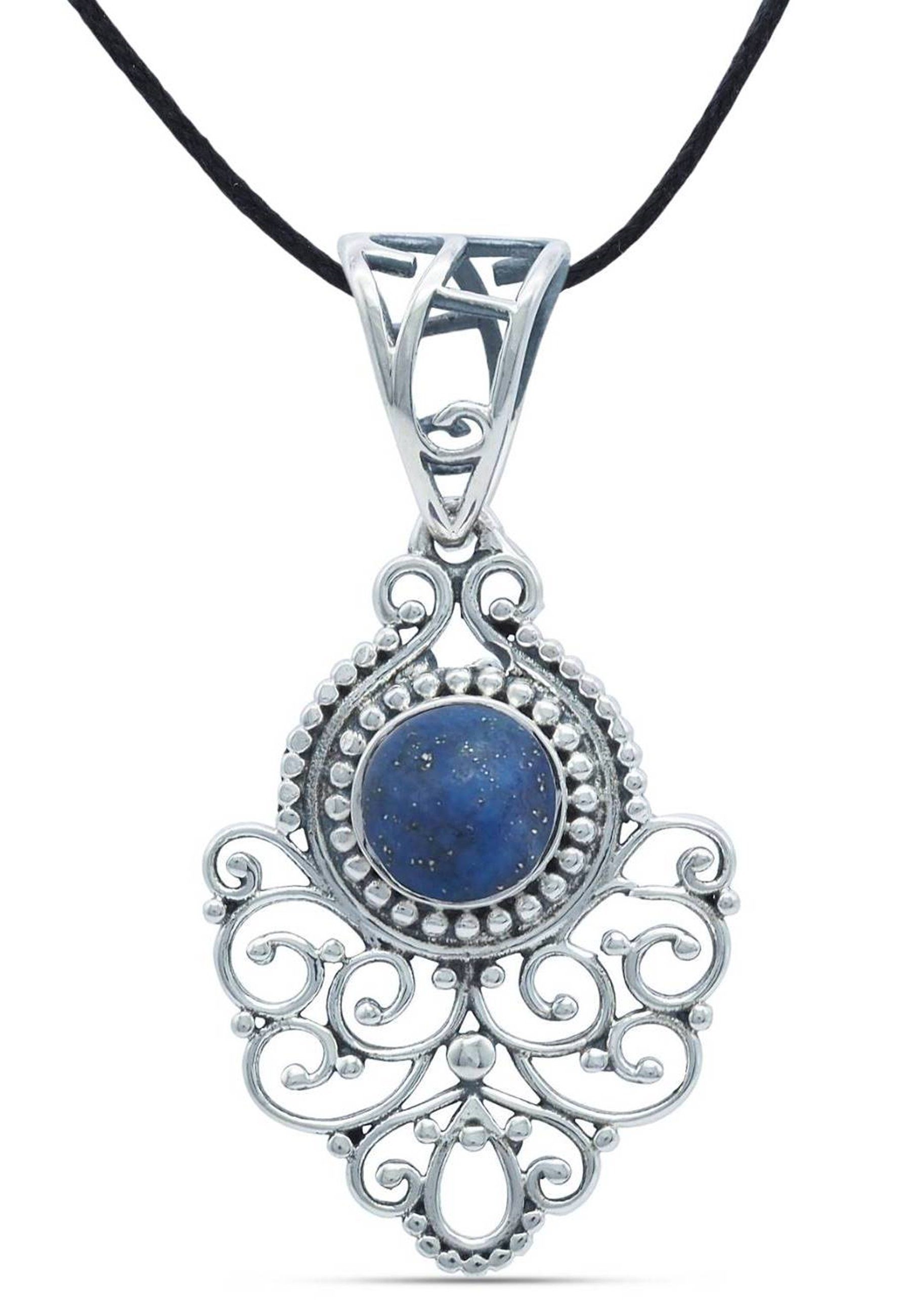 mantraroma Kettenanhänger mit Lapis 925er Silber Lazuli