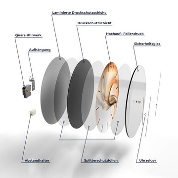 DEQORI Wanduhr 'Schwingungen im Licht' (Glas Glasuhr modern Wand Uhr Design Küchenuhr)