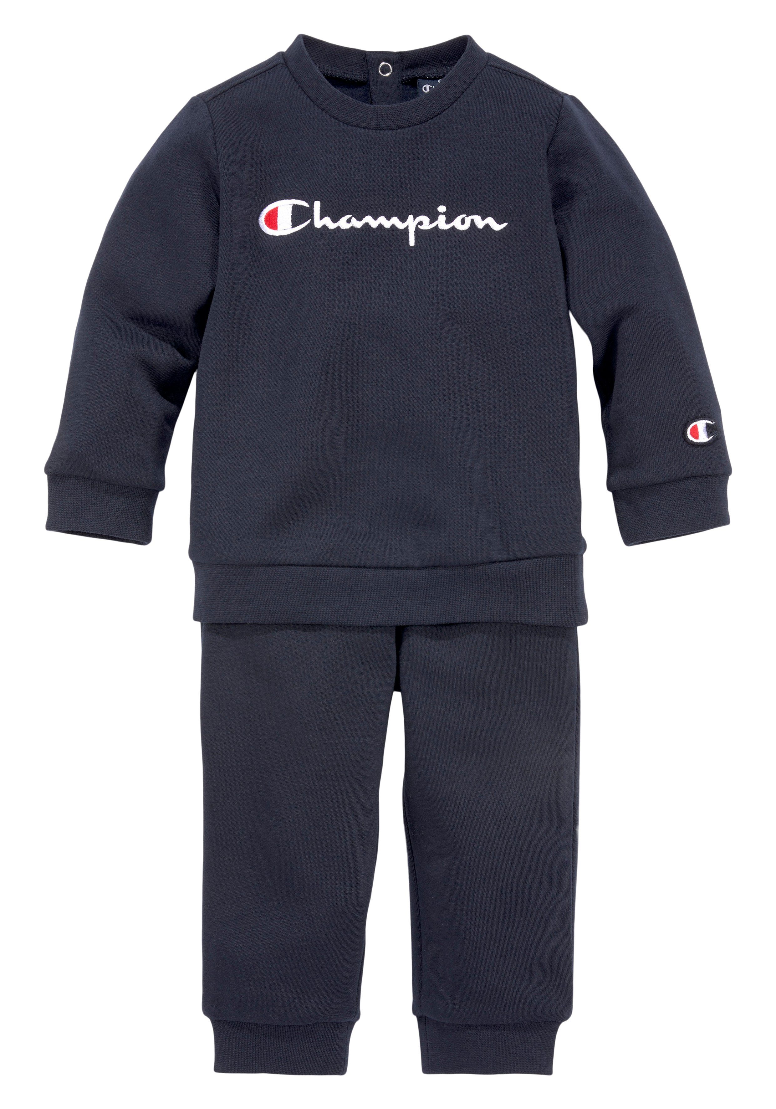 Champion Jogginganzug Toddler Classic Crewneck Suit (2-tlg),  Rundhalsausschnitt mit Druckknopfleiste hinten