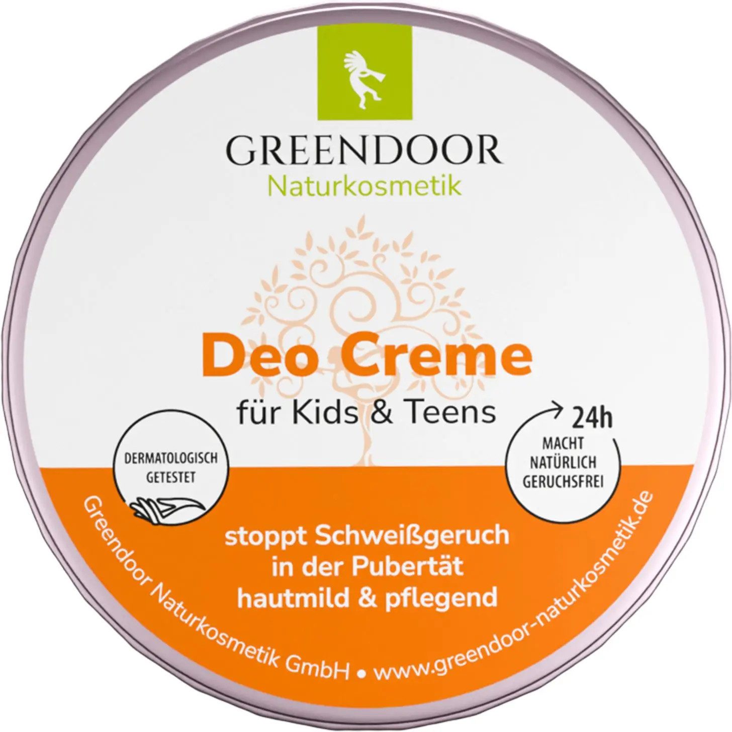 GREENDOOR Deo-Creme Deo Creme Kids & Teens, 50 ml, Für Kids & Teens; ohne Aluminiumsalze; sanfte Bio-Pflege