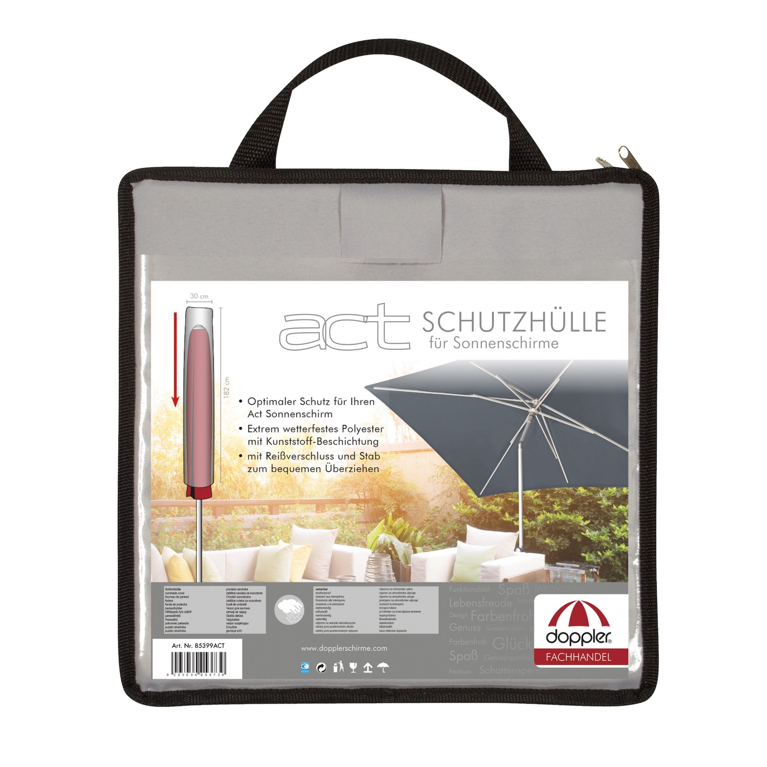 doppler® Sonnenschirm Doppler Schutzhülle ACT Schirmhülle für alle Mittelmastschirme