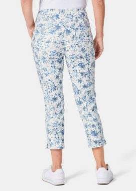 GOLDNER Stoffhose Druckhose mit ausgefallenem Blumenmuster