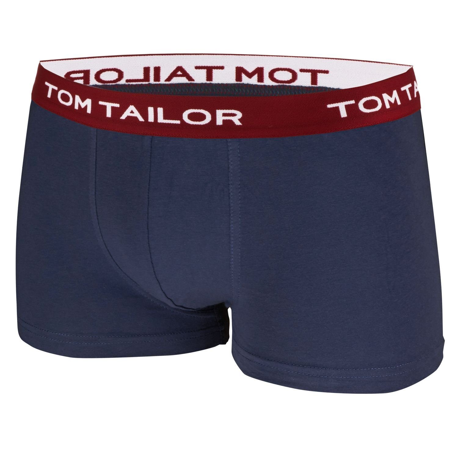 TOM TAILOR Boxershorts (3-St) mit Bein navy Bund im Pack farbiger kürzerem / 3er