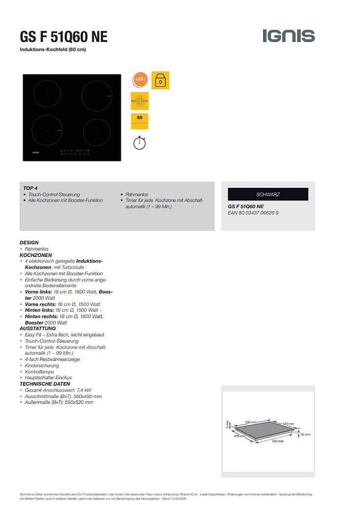 BAUKNECHT Induktions-Kochfeld GSF51Q60NE