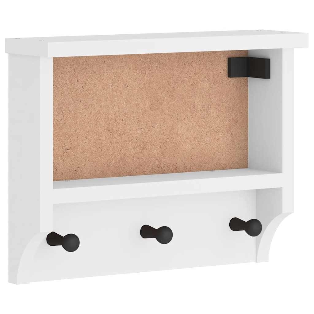 vidaXL Вішалки Wandgarderobe SANDNES Weiß 45x12x35 cm Massivholz Kiefer, (1 St)