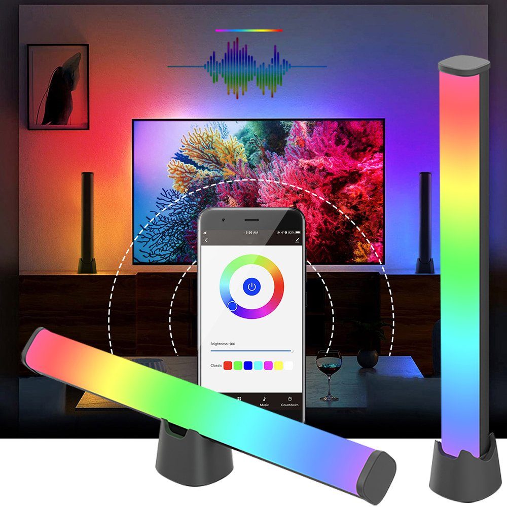 MUPOO LED-Streifen »Smart LED Lightbar, RGB Gaming Lampe Sync mit Musik,  RGBIC LED«, APP F,4 Musikmodi, - Ambient Gaming lampe