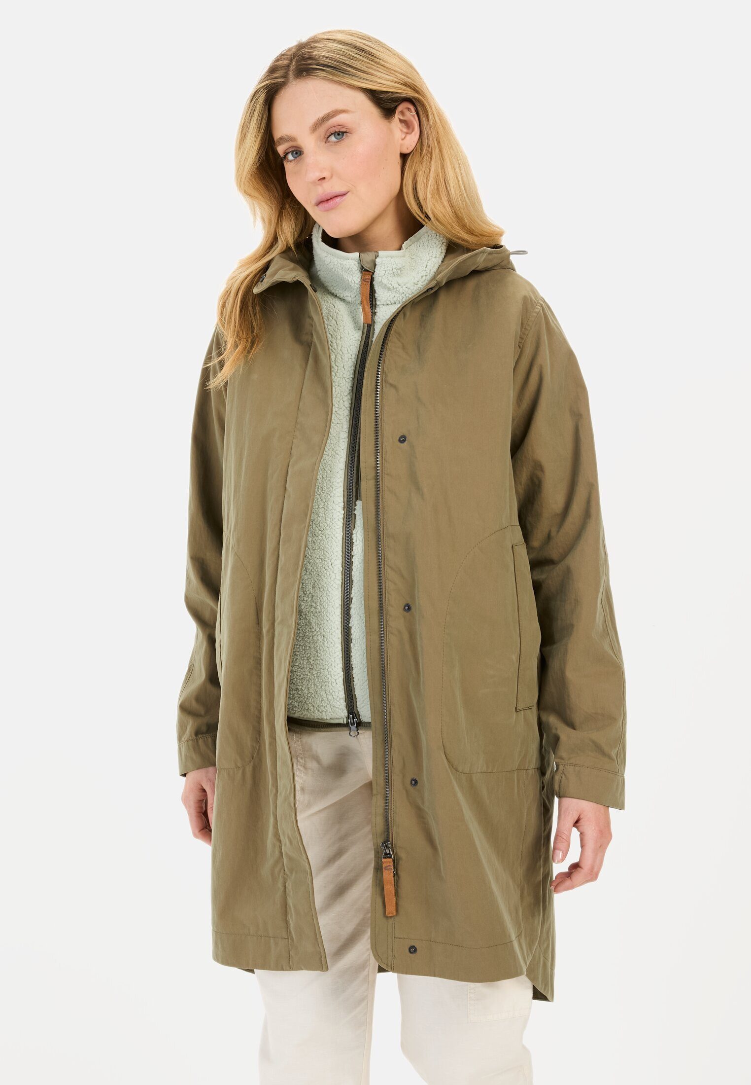 camel active Parka mit verstellbarer Taille Langarm Kapuze (1-St) günstig online kaufen