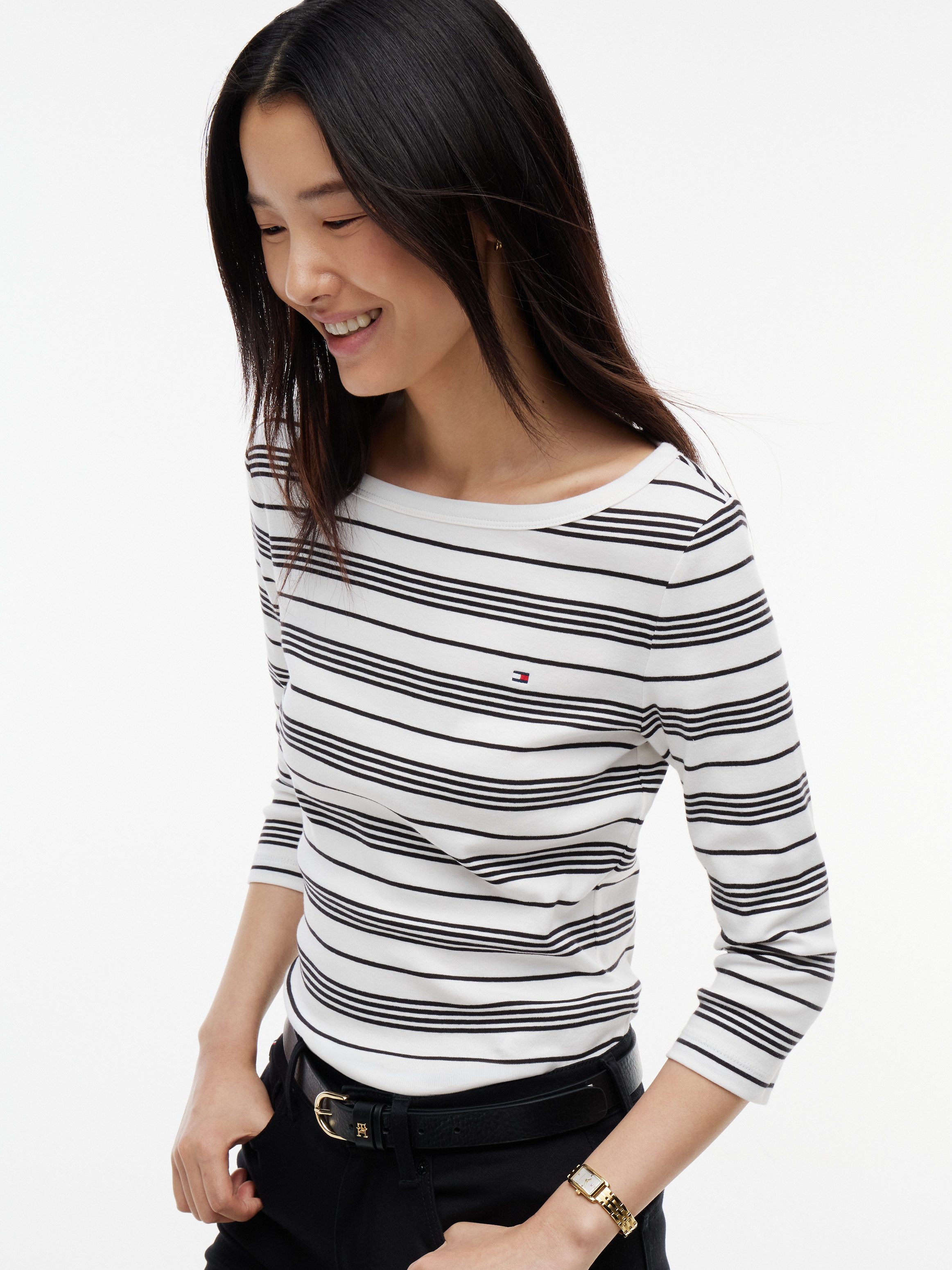 Tommy Hilfiger 3/4-Arm-Shirt CODY BOAT-NK 3/4 SLV TEE Baumwolle