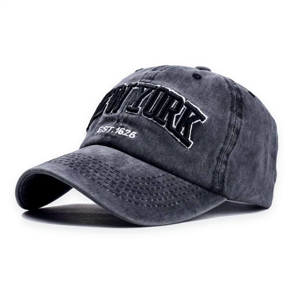Sporty Baseball Cap Retro Vintage Baseballcap - New York Stickerei - Baumwolle -