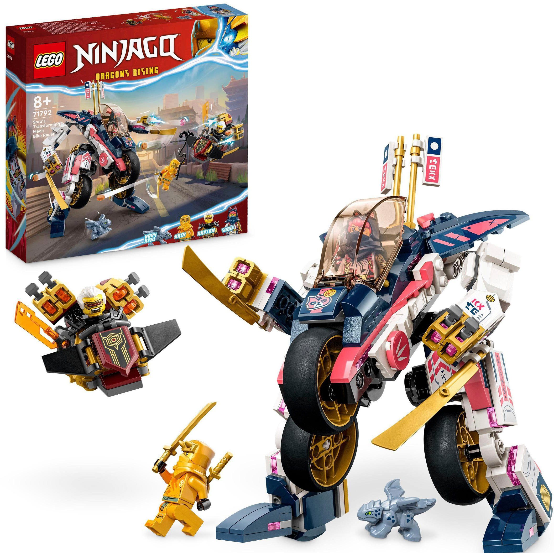 LEGO® Konstruktionsspielsteine Soras Mech-Bike (71792), LEGO® NINJAGO, (384 St), Made in Europe