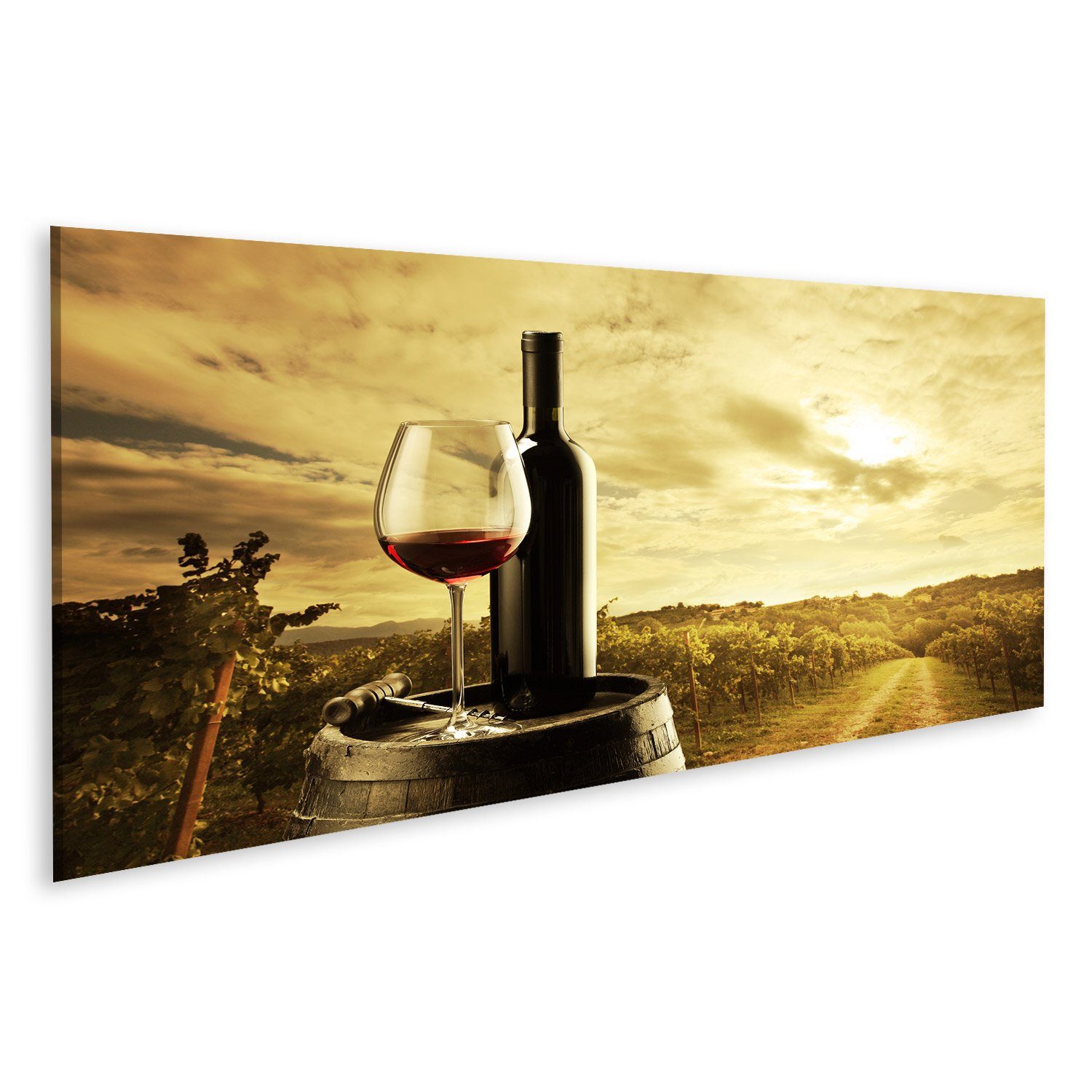 Leinwandbild Bild auf Leinwand Weinberg Sonnenuntergang Wandbild Poster Kunstdruck