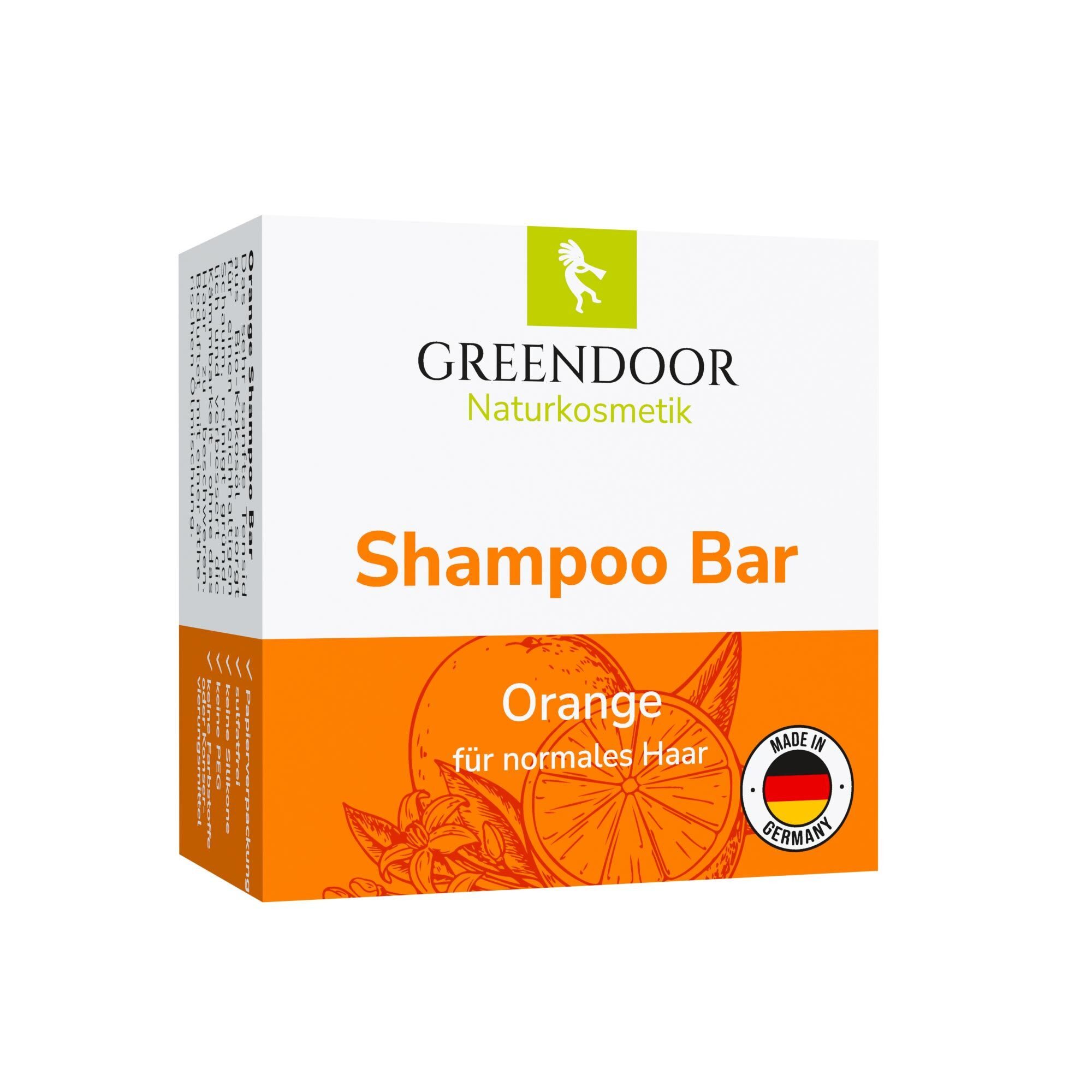 GREENDOOR Festes Haarshampoo Shampoo Bar Orange