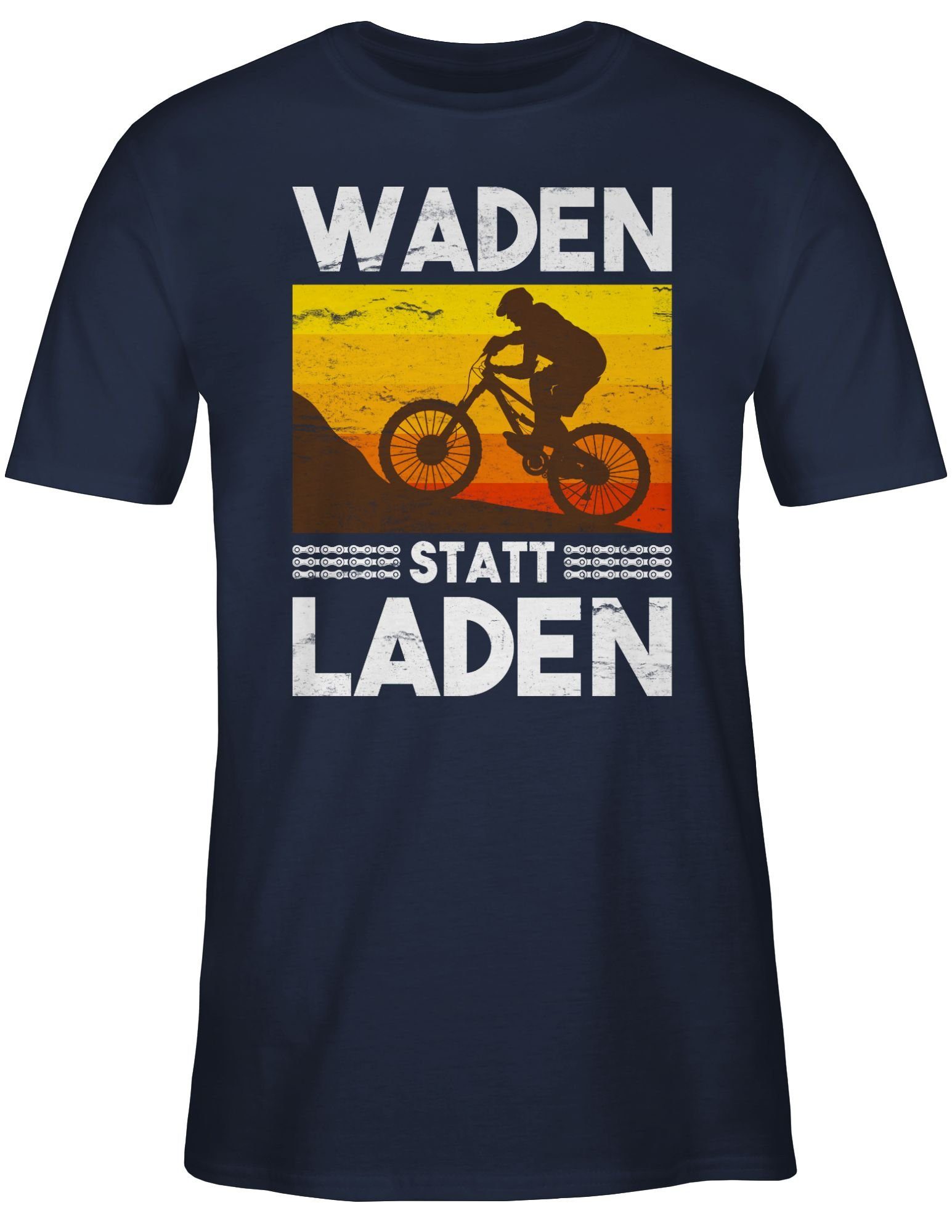 02 Vintage Radsport Waden Navy weiß Laden Shirtracer Fahrrad Bekleidung T-Shirt statt Blau