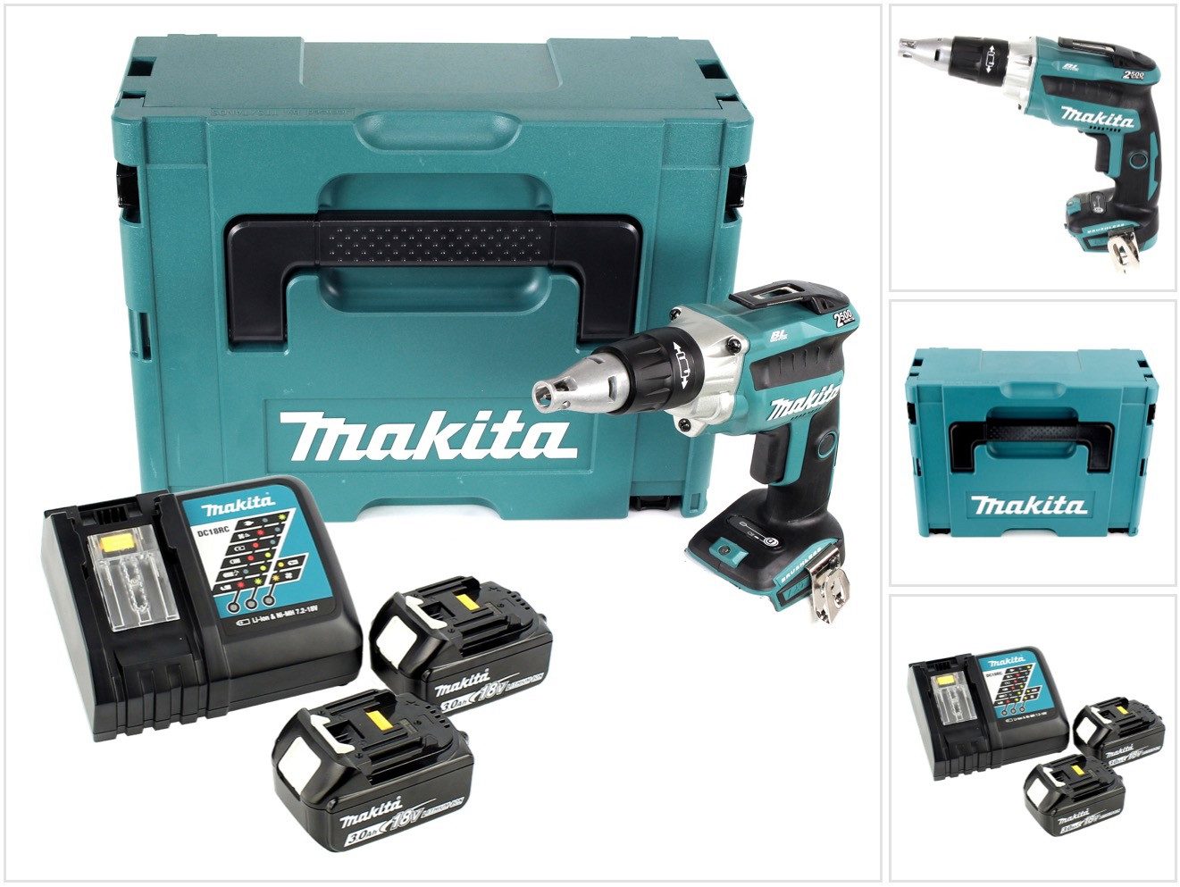 Makita Akku-Magazinschrauber DFS 250 RFJ Akku Trockenbauschrauber 18 V Brus günstig online kaufen