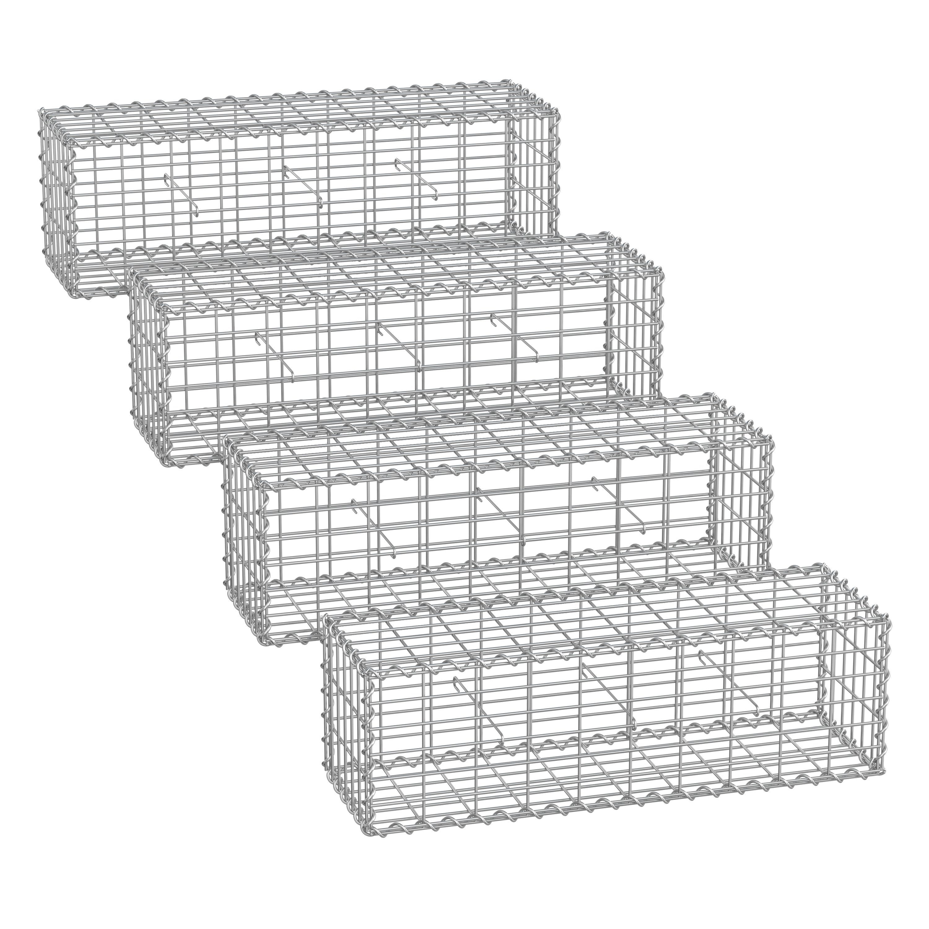 SONGMICS Gartenzaun Gabione, (4-St), Gabionenkorb, Metall-Steinkorb, günstig online kaufen
