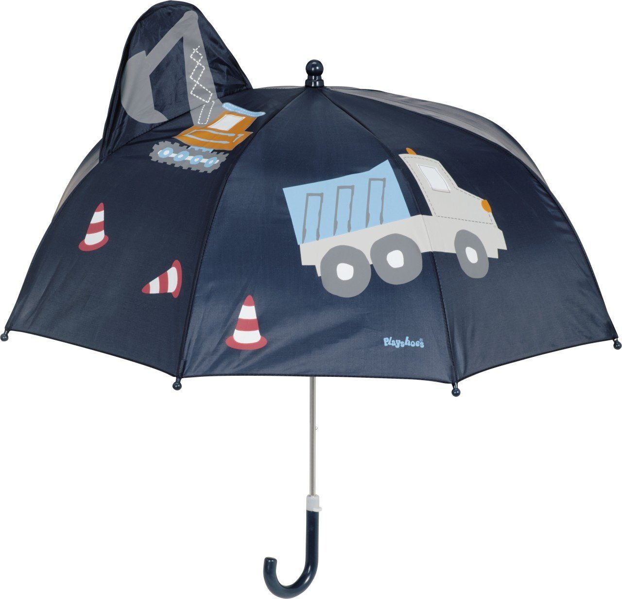 Playshoes Stockregenschirm 3D Regenschirm Baustelle