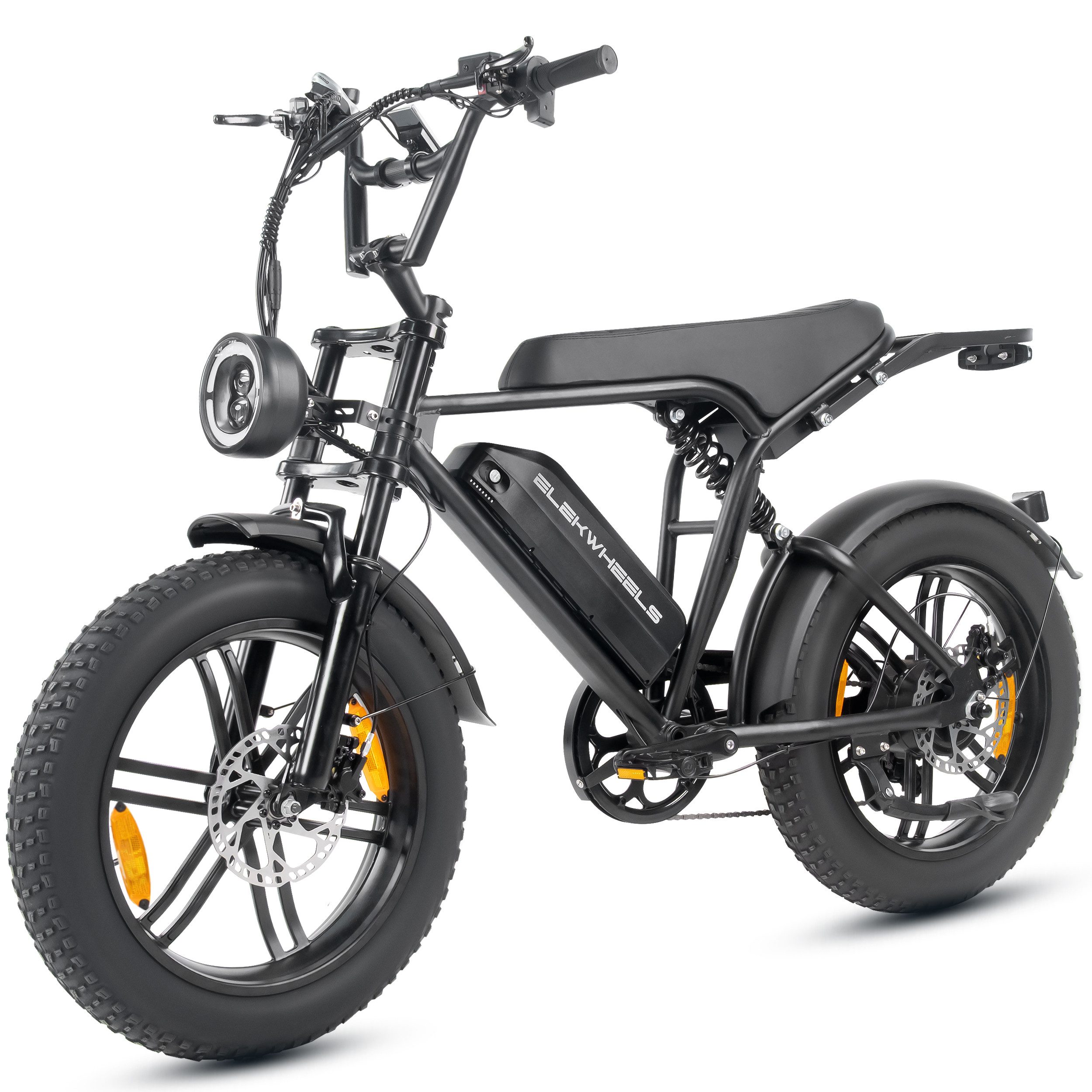 Vankel E-Bike Cityrad E6-2.0 Elektrofahrrad 20” x 4 Damen u. Herren Pedelec 720Wh Max.108KM, Kettenschaltung, Heckmotor, 720 Wh, Pedelec, Elektrofahrrad E-Mountainbike für Erwachsene, E-bikes