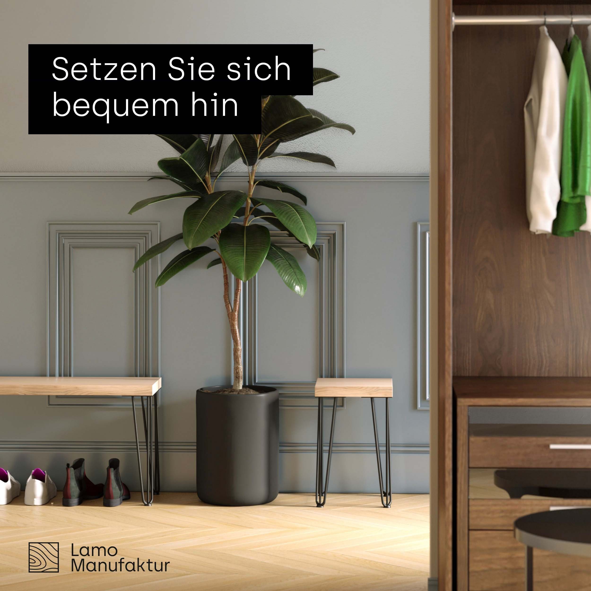 LAMO Manufaktur Sitzbank LSB Sitzbank (Komplett-Set, 5-Teilig), 40mm stake Massivholzplatte