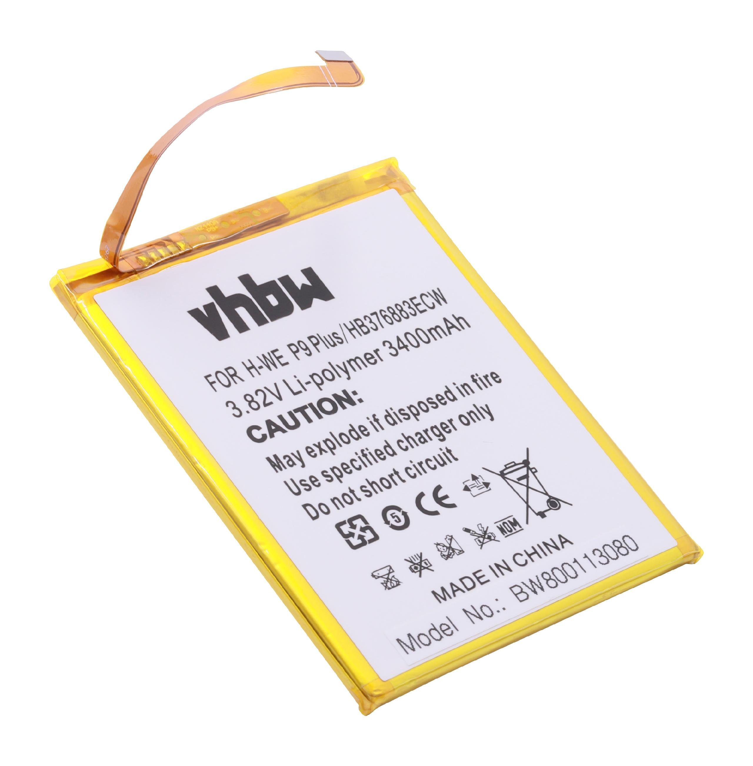 vhbw Ersatz für Huawei Smartphone-Akku 3,82V, HB376783ECW, (3400mAh, 3400 HB376883ECW, Mobilfunk Li-Ion) mAh HB376883EBC für HB376883EBW