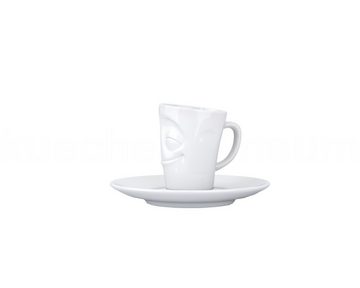 FIFTYEIGHT PRODUCTS Espressotasse TV Tasse Espresso Mug 12 vergnügt weiß mit Henkel, TV Tasse Espresso Mug 12 vergnügt weiß mit Henkel