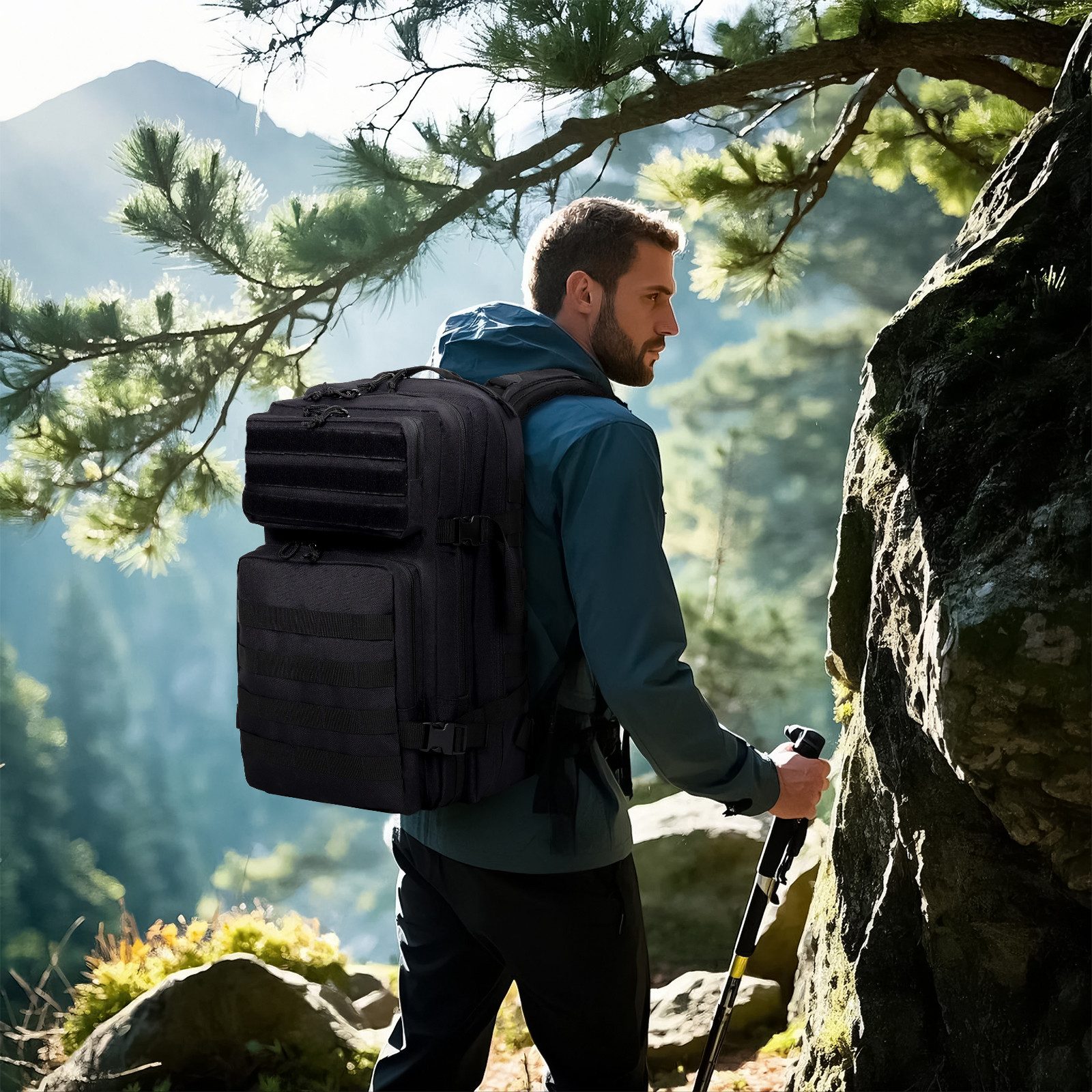 TAN.TOMI Rucksack Taktischer Rucksack 45L Wanderrucksack Militär Rucksack, Für Wandern, Jagd, Trekking und andere Outdooraktivitäten