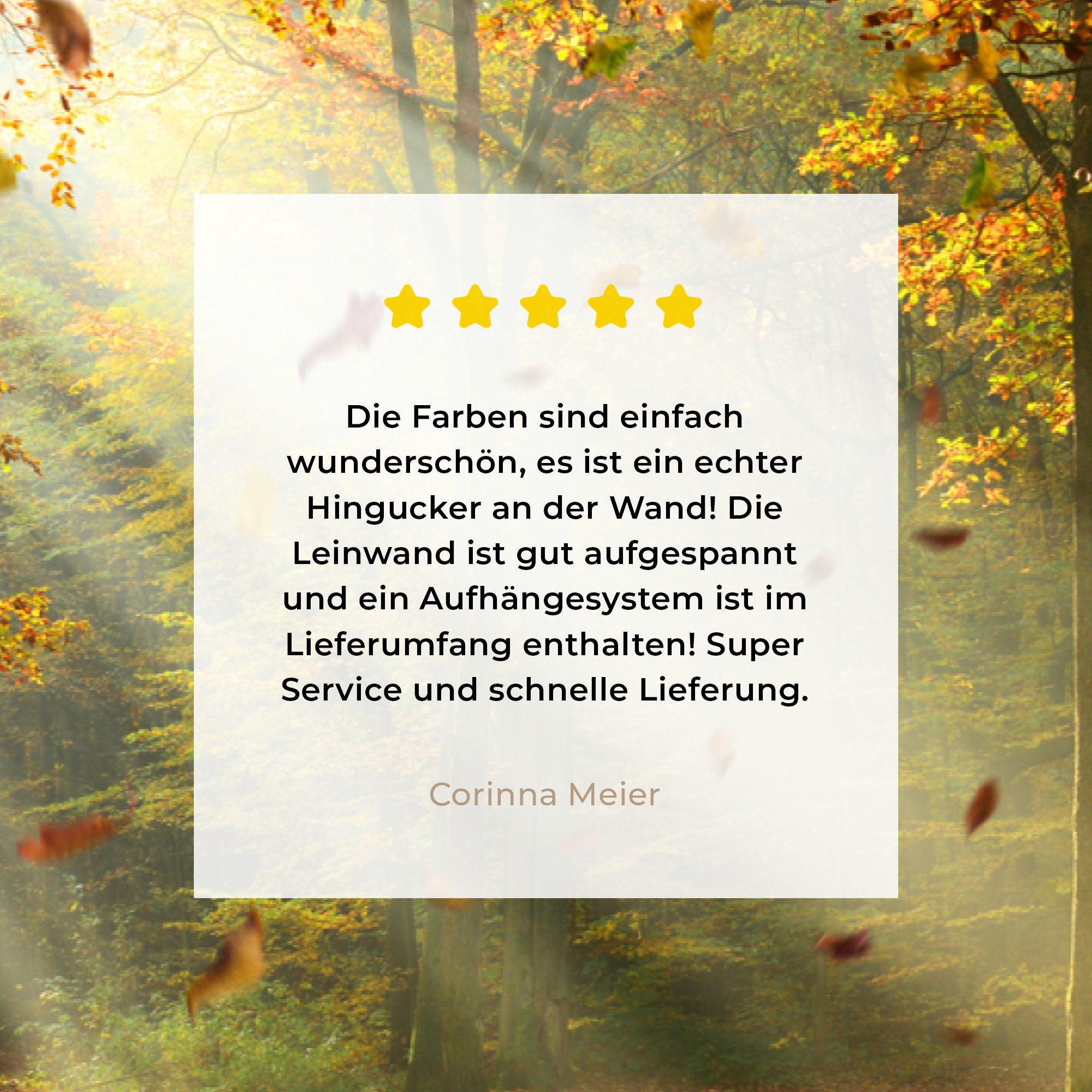 OneMillionCanvasses® Leinwandbild Wald - Bäume - Herbst - Sonne - Herbstblätter - Natur - Fensterblick, Fotodruck (1 St), Leinwand Bilder Klein, Wand Dekoration – Bild 5 von 5
