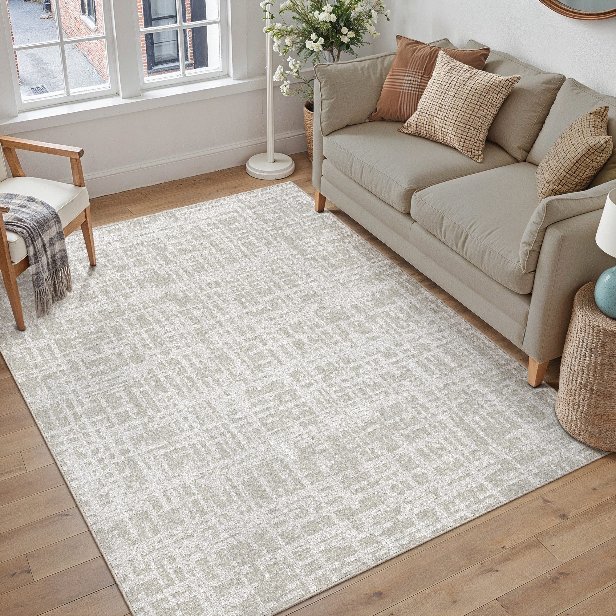 PURECOZY Teppich moderner Kurzflor Teppich, weich & kuschelig für diverse Innenräume, Rechteckig, Höhe: 5 mm, waschbar, rutschfest, 120x180, 160x230, 200x300, 300x400 cm