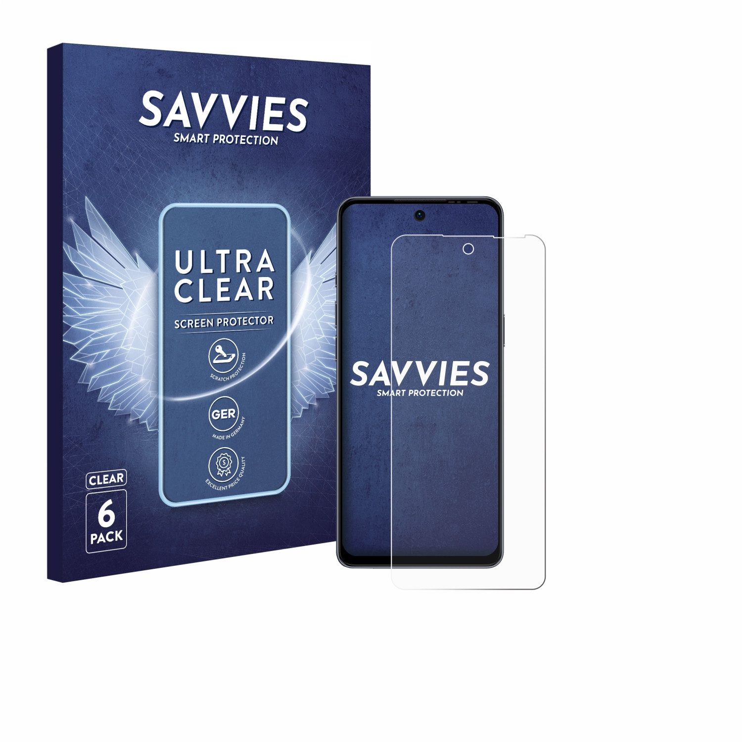 Savvies Displayschutzfolie Schutzfolie für Ulefone Note 18 Pro, 6 Stück, Displayschutz Schutz Folie Klar Transparent