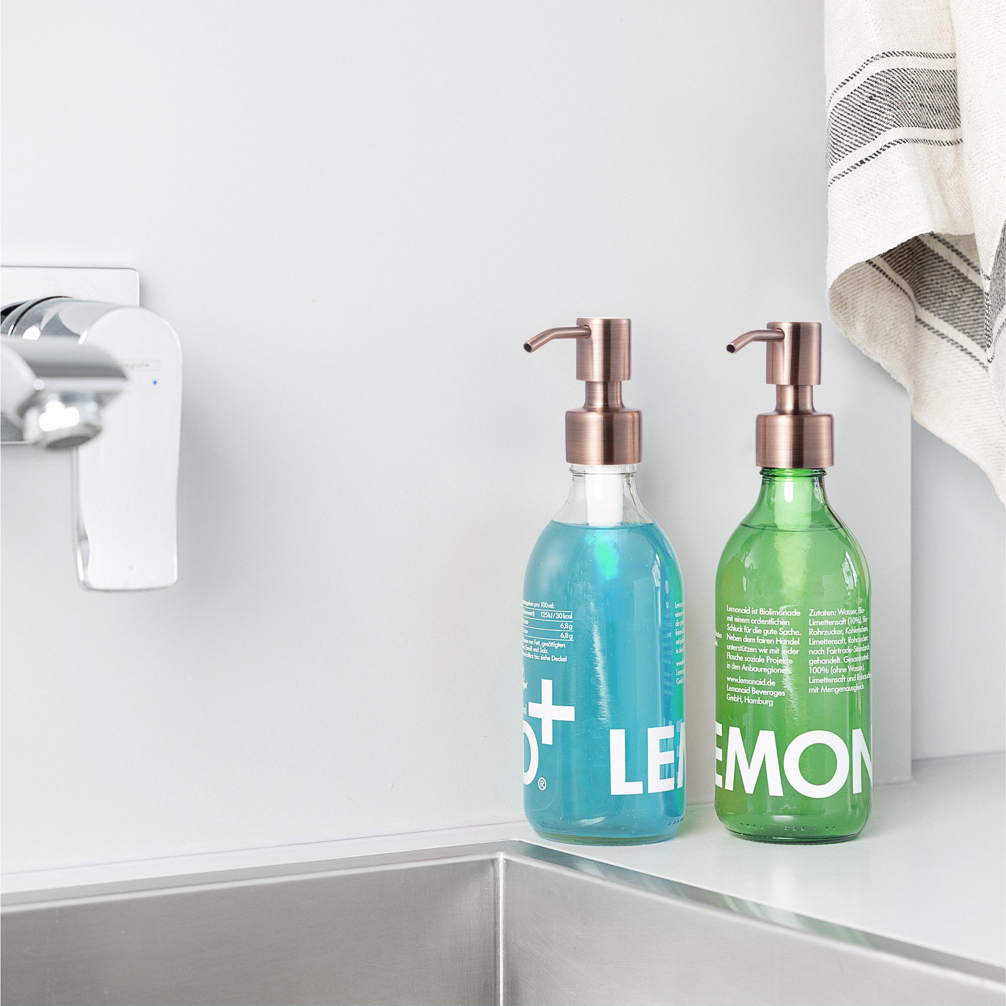 Navaris Dekoobjekt 2er Set Seifenspender Aufsatz aus Edelstahl 2er Pack Pum günstig online kaufen